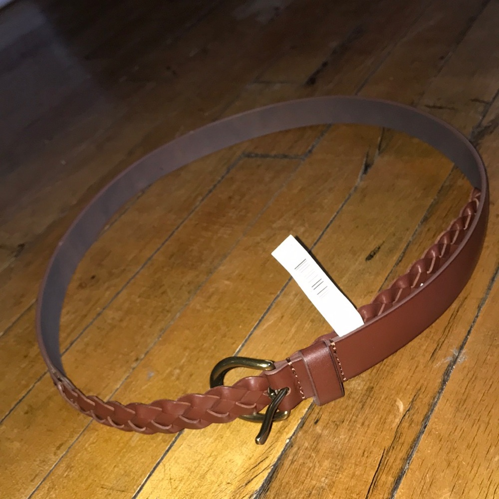 Brown Braided Leather Belt